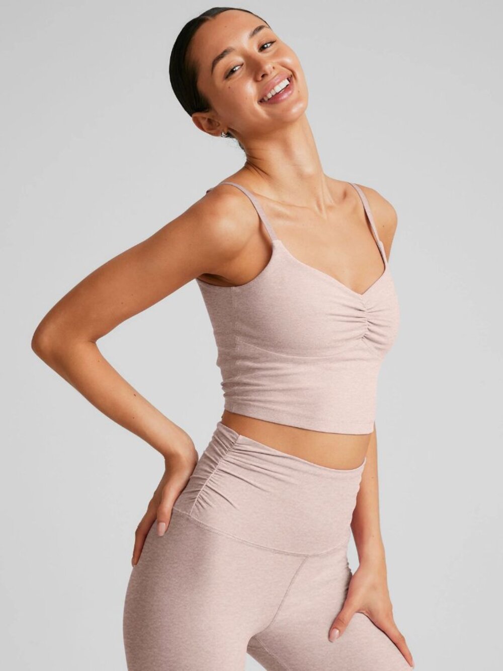 Spacedye™ Raise The Barre Shirred Cropped Tank - Picture 3 of 5